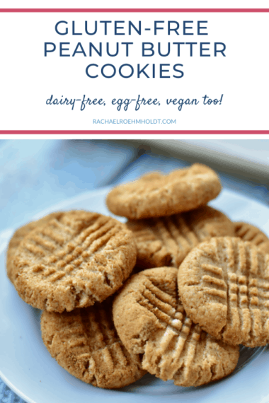 Gluten-free Peanut Butter Cookies (Dairy-free, Vegan)